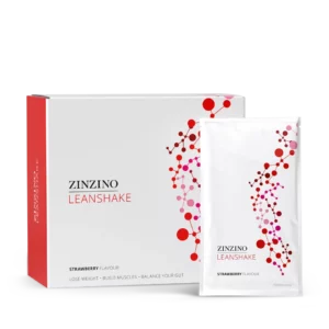 Zinzino LeanShake sabor fresa - Batido proteico para gestión de peso y salud digestiva - Envases monodosis