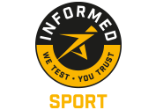 Logotipo de Informed Sport con un ícono de atleta en movimiento y el lema "We Test · You Trust".