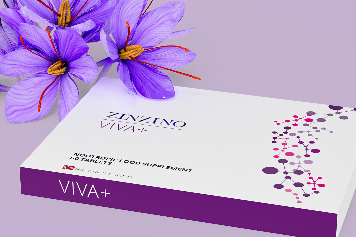 Zinzino Viva+, suplemento natural con azafrán Affron®, vitaminas B y magnesio para equilibrio emocional y vitalidad