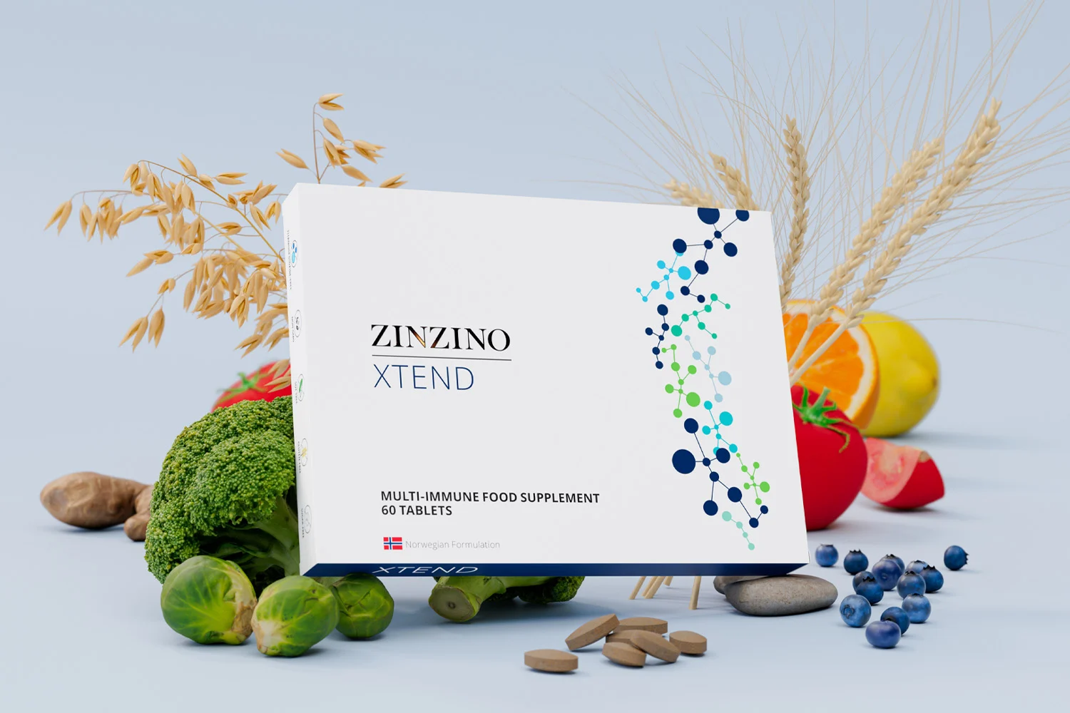 Suplemento multi-inmune Xtend de Zinzino - 60 tabletas con fórmula noruega avanzada para apoyo inmunológico integral