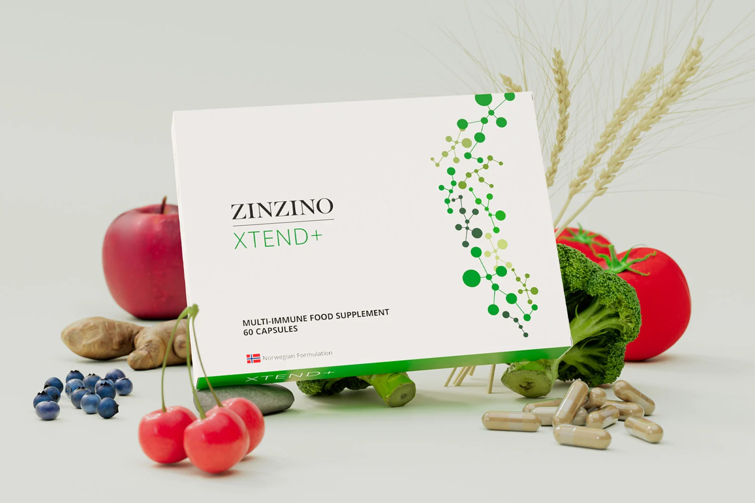 "Xtend+ de Zinzino - Suplemento multi-inmune en cápsulas, fórmula avanzada noruega para apoyo inmunológico integral (60 unidades)