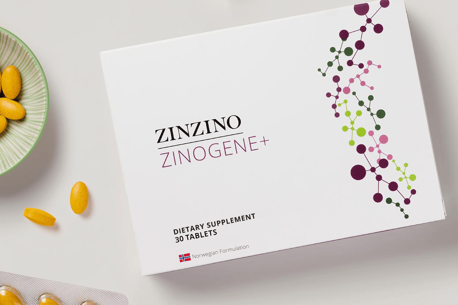 Suplemento dietético ZinoGene+ de Zinzino, 30 tabletas, formulación noruega avanzada