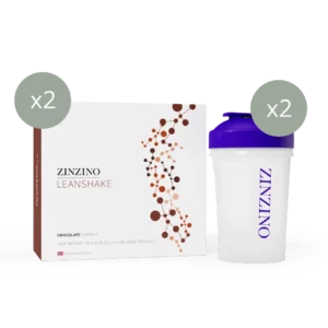 Kit de 2 batidos LeanShake Zinzino sabor chocolate y 2 cocteleras, para control de peso y nutrición muscular