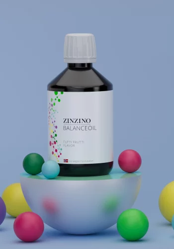 BalanceOil de Zinzino, sabor tutti-frutti, formulación noruega.